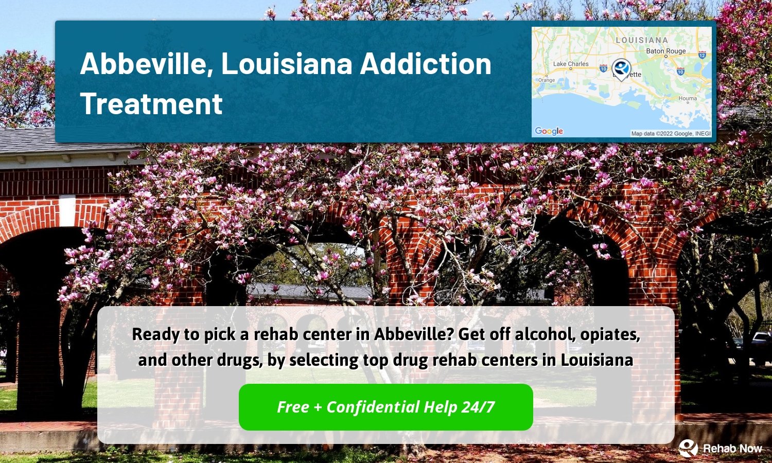 Ready to pick a rehab center in Abbeville? Get off alcohol, opiates, and other drugs, by selecting top drug rehab centers in Louisiana