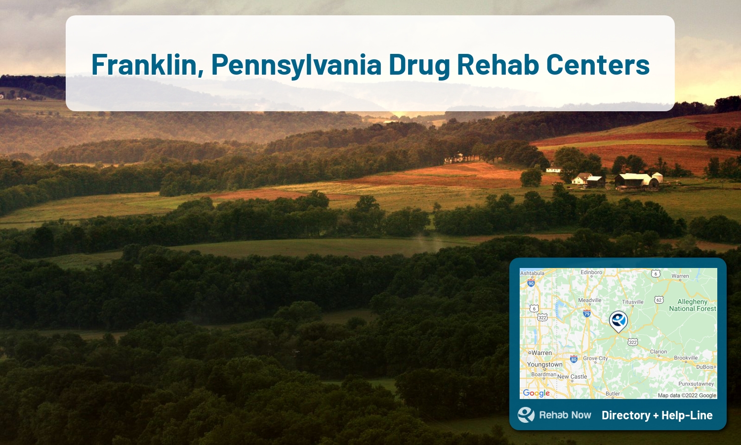 Easily find the top Rehab Centers in Franklin, PA. We researched hard to pick the best alcohol and drug rehab centers in Pennsylvania.