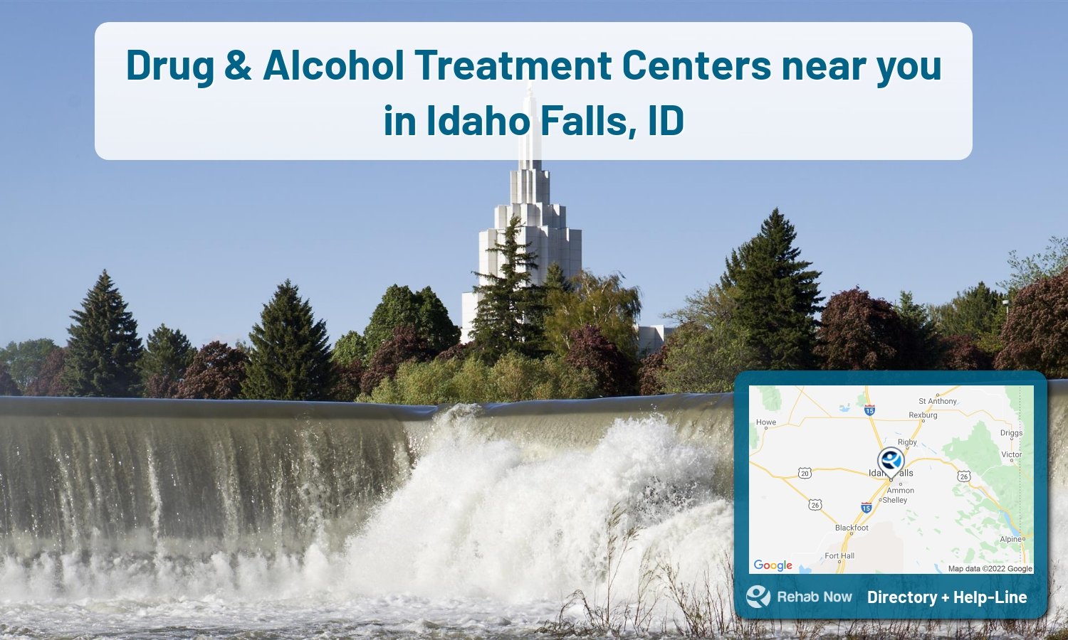 Need treatment nearby in Idaho Falls, Idaho? Choose a drug/alcohol rehab center from our list, or call our hotline now for free help.
