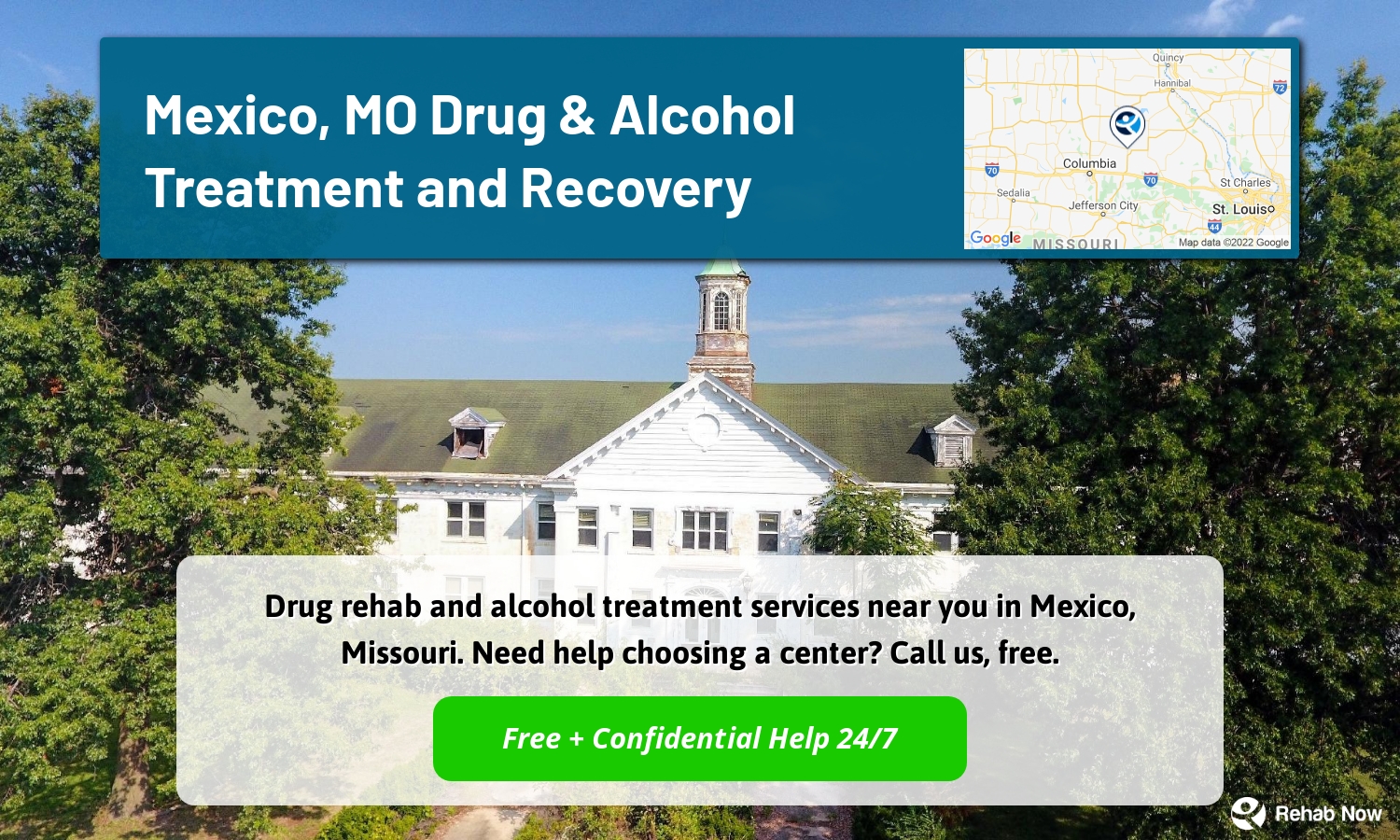 Drug rehab and alcohol treatment services near you in Mexico, Missouri. Need help choosing a center? Call us, free.