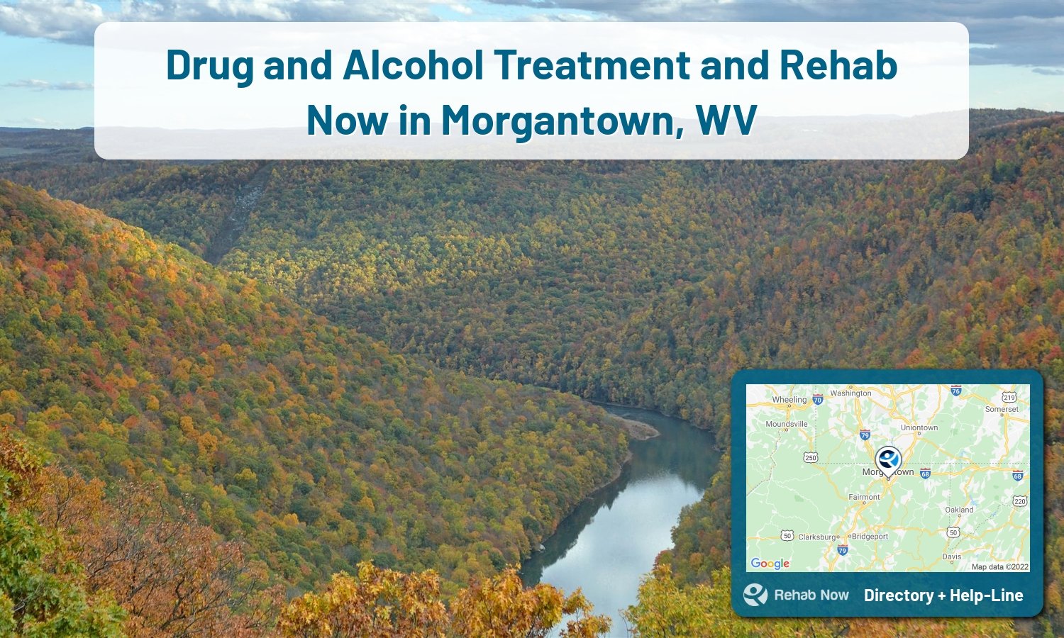 Struggling with addiction in Morgantown, West Virginia? RehabNow helps you find the best treatment center or rehab available.