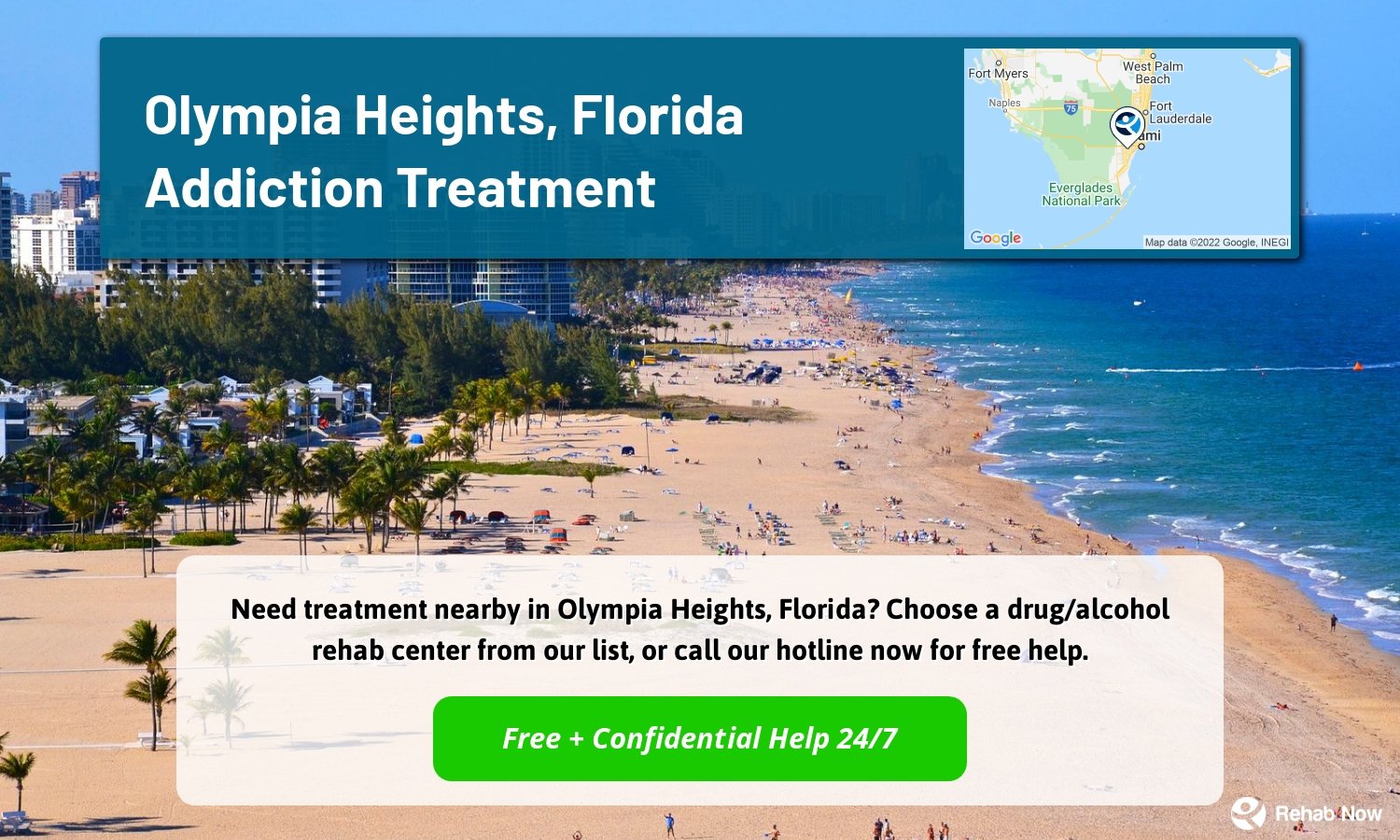Need treatment nearby in Olympia Heights, Florida? Choose a drug/alcohol rehab center from our list, or call our hotline now for free help.