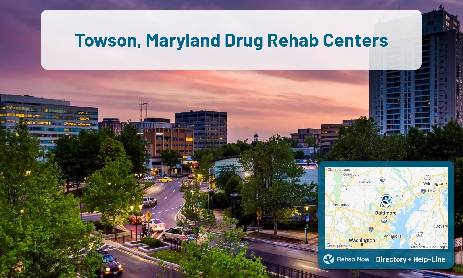 Towson, MD Treatment Centers. Find drug rehab in Towson, Maryland, or detox and treatment programs. Get the right help now!