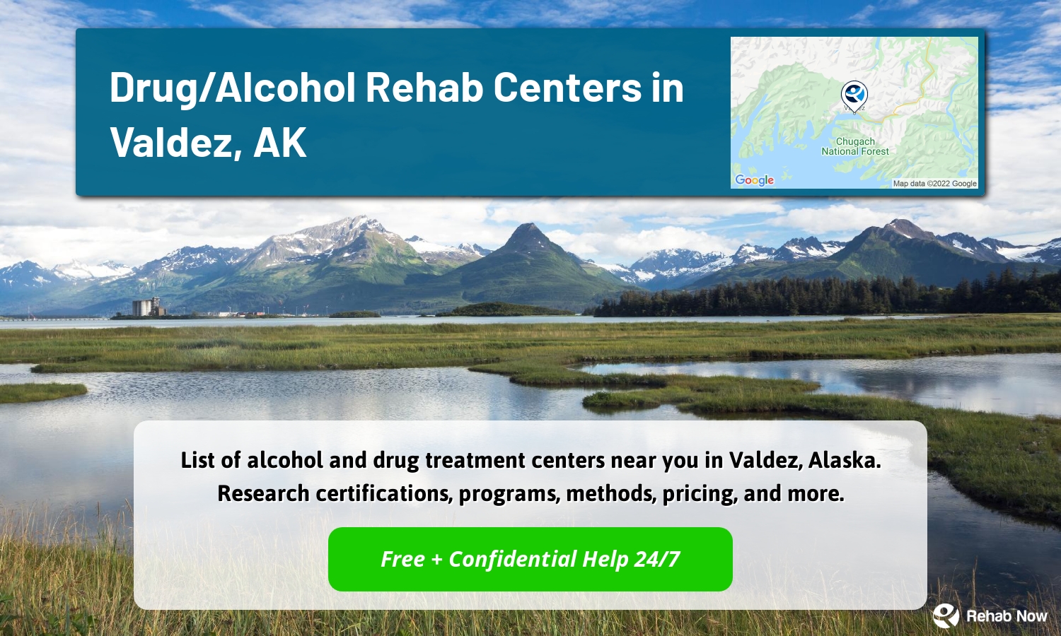 List of alcohol and drug treatment centers near you in Valdez, Alaska. Research certifications, programs, methods, pricing, and more.