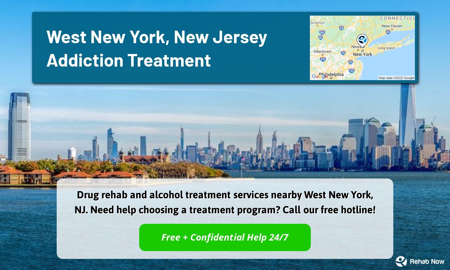 Drug rehab and alcohol treatment services nearby West New York, NJ. Need help choosing a treatment program? Call our free hotline!