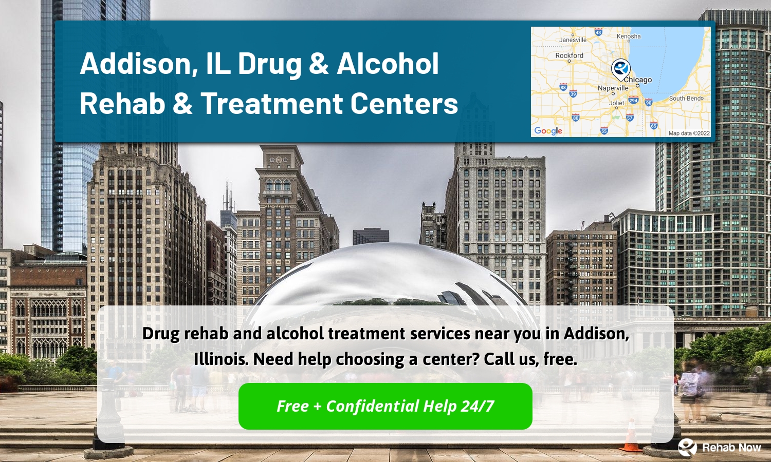 Drug rehab and alcohol treatment services near you in Addison, Illinois. Need help choosing a center? Call us, free.