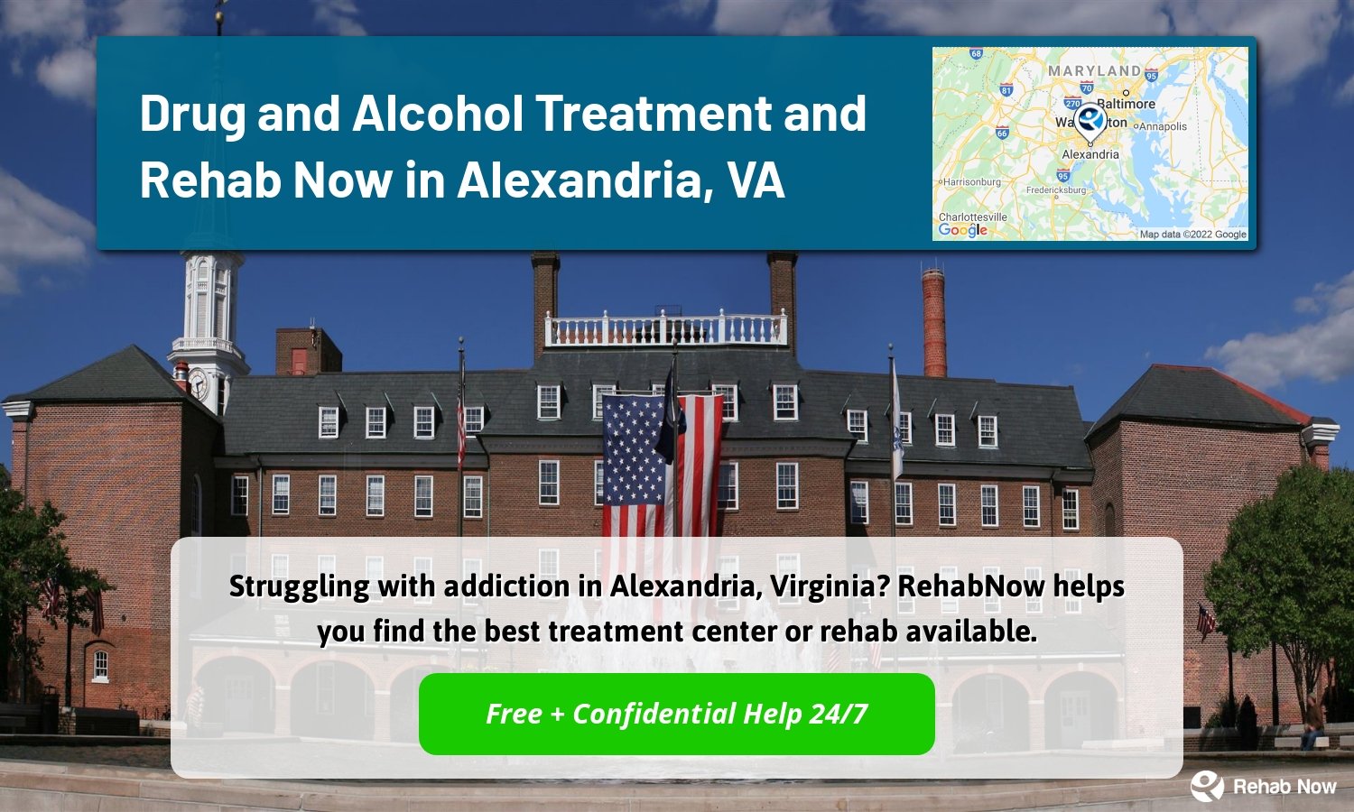 Struggling with addiction in Alexandria, Virginia? RehabNow helps you find the best treatment center or rehab available.
