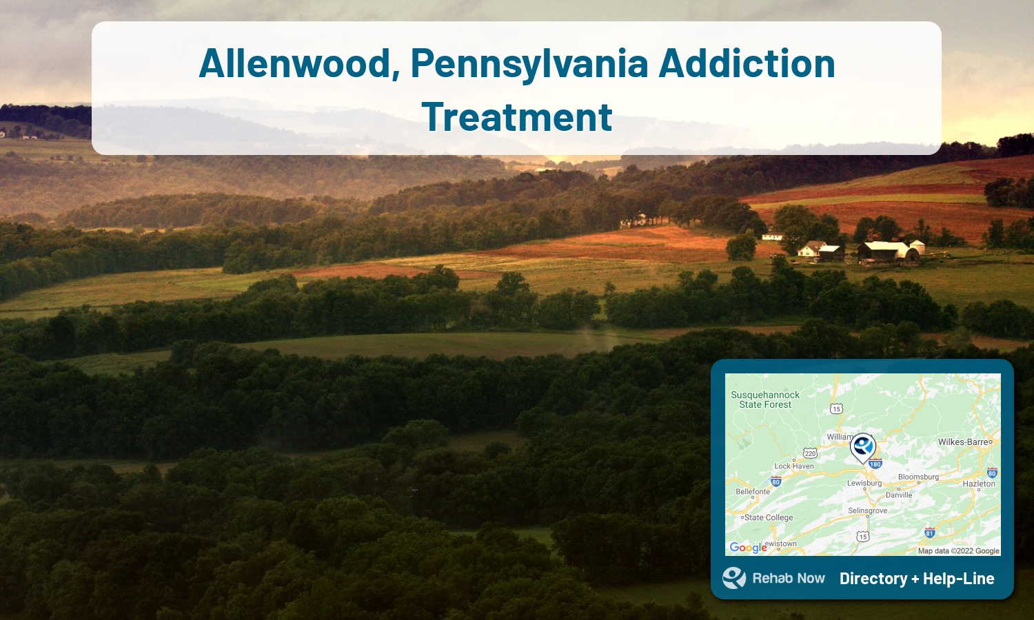 Allenwood, PA Treatment Centers. Find drug rehab in Allenwood, Pennsylvania, or detox and treatment programs. Get the right help now!