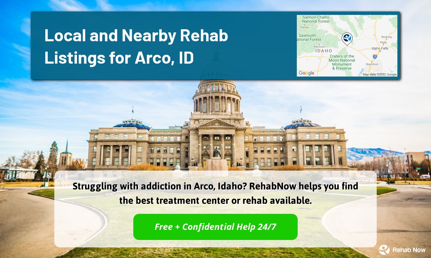 Struggling with addiction in Arco, Idaho? RehabNow helps you find the best treatment center or rehab available.