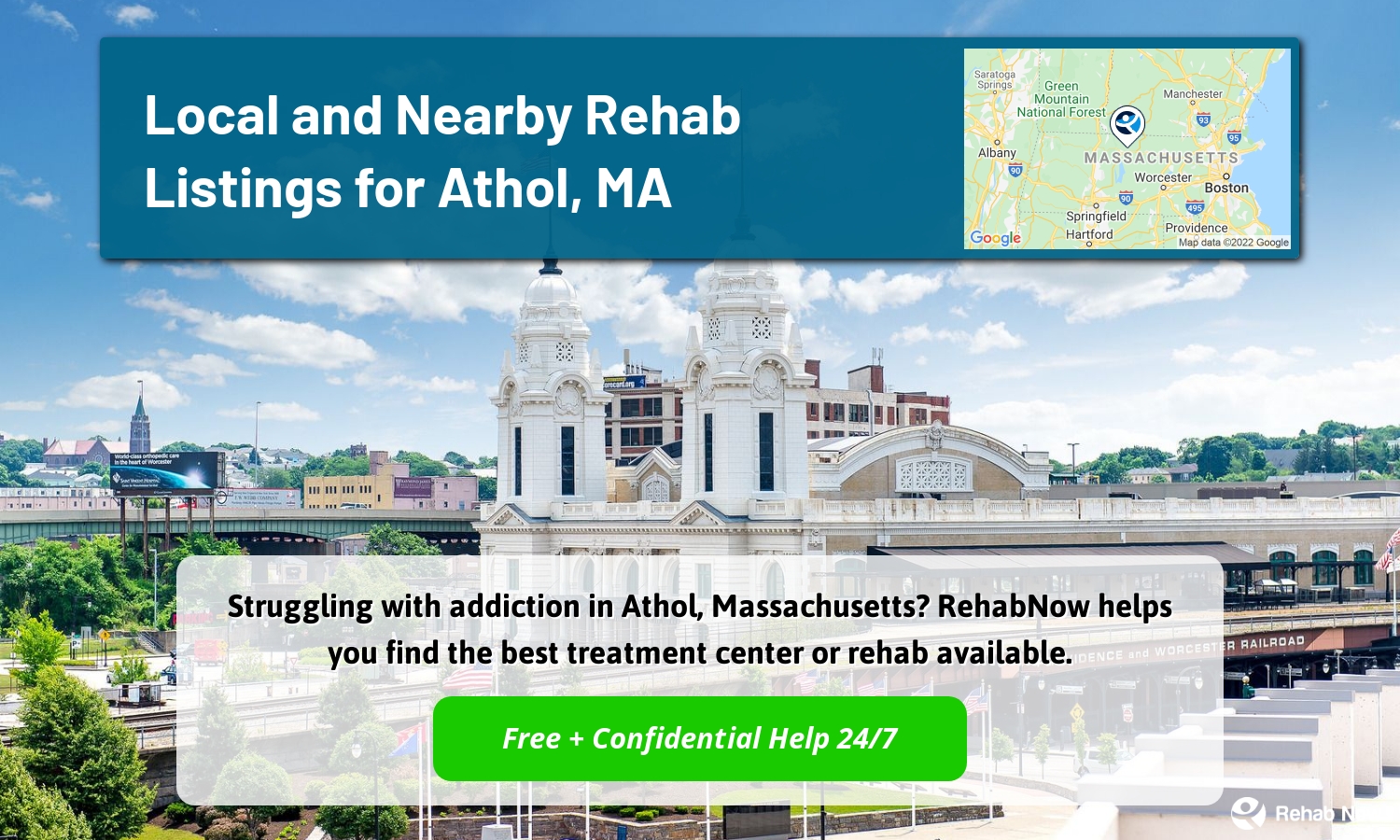 Struggling with addiction in Athol, Massachusetts? RehabNow helps you find the best treatment center or rehab available.