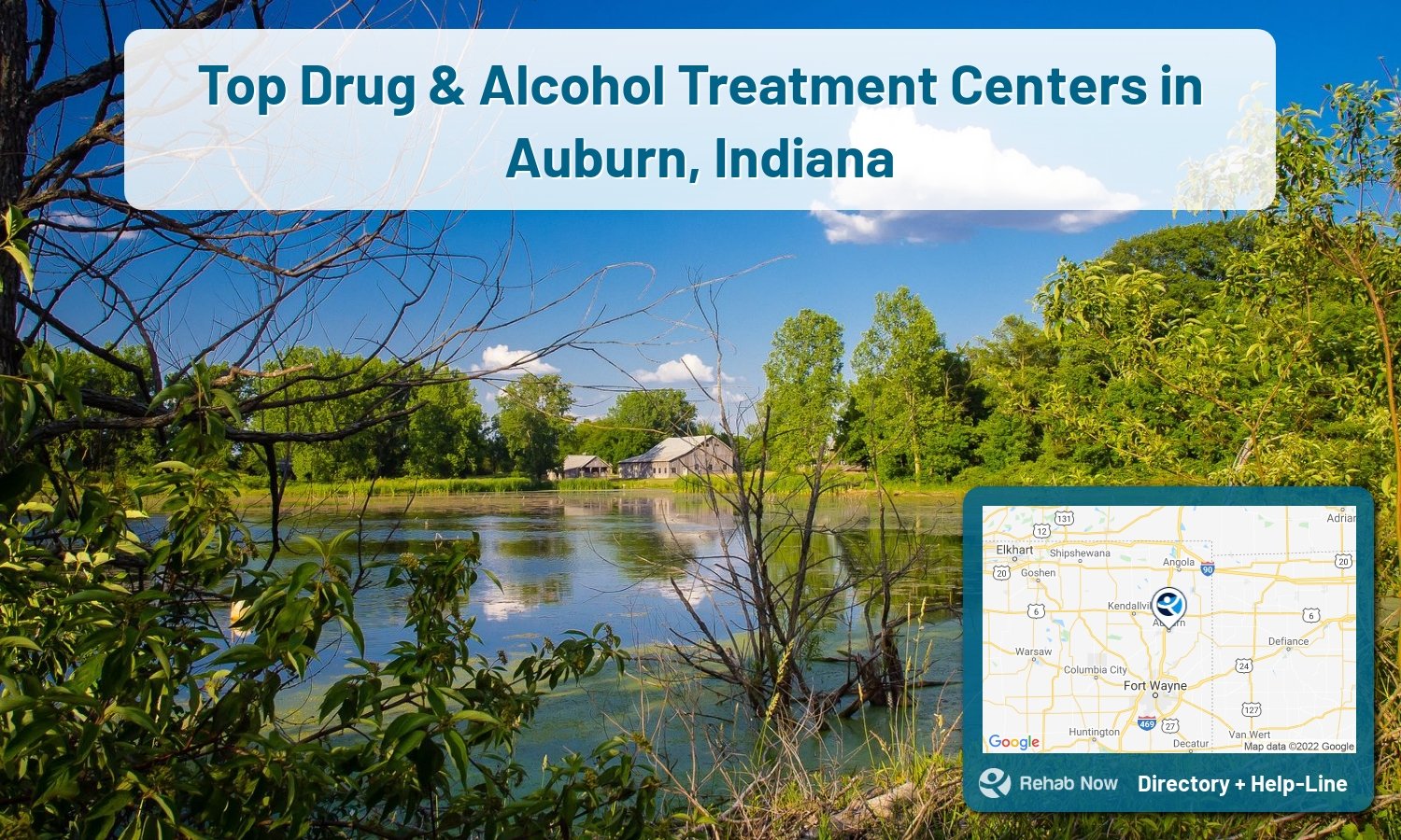 Struggling with addiction in Auburn, Indiana? RehabNow helps you find the best treatment center or rehab available.