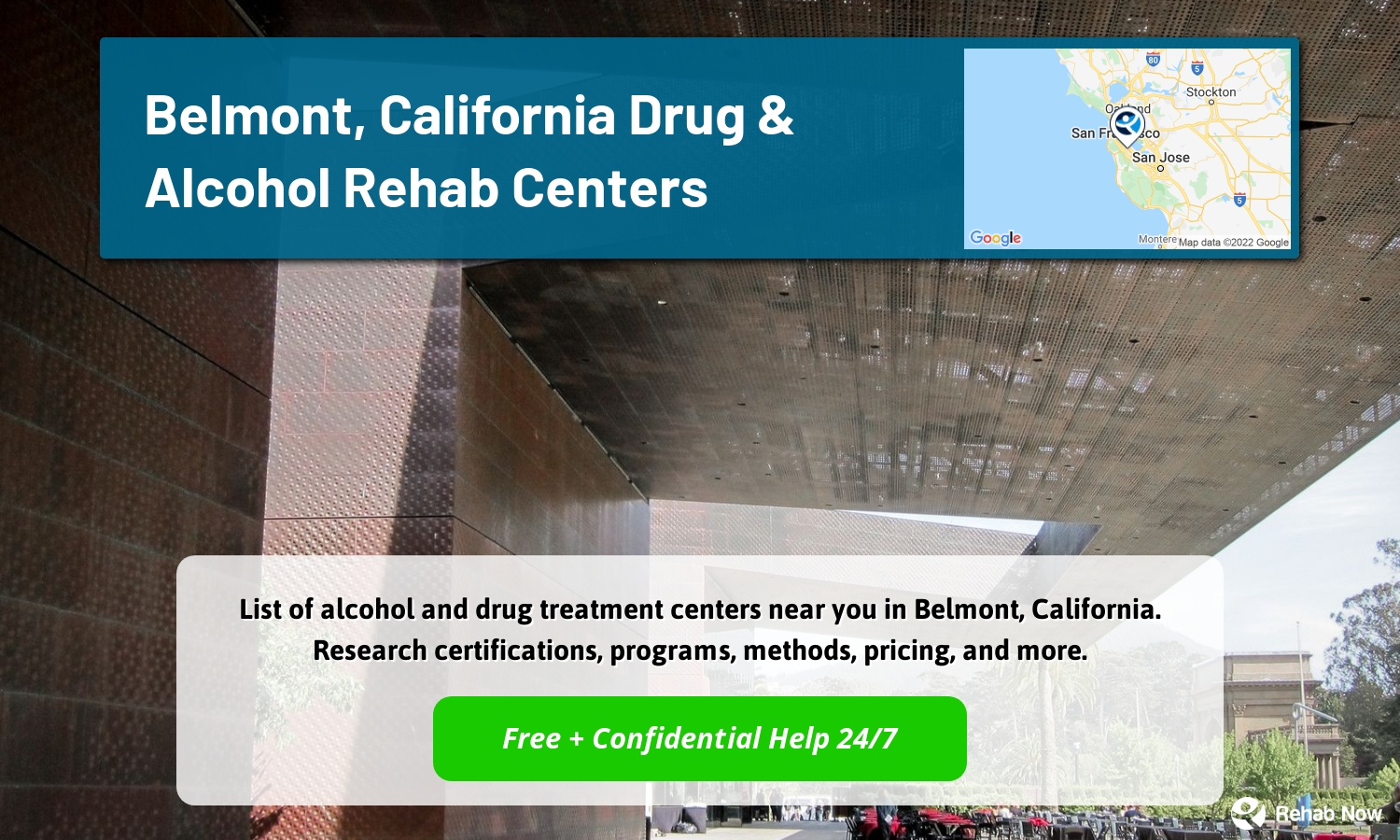 List of alcohol and drug treatment centers near you in Belmont, California. Research certifications, programs, methods, pricing, and more.