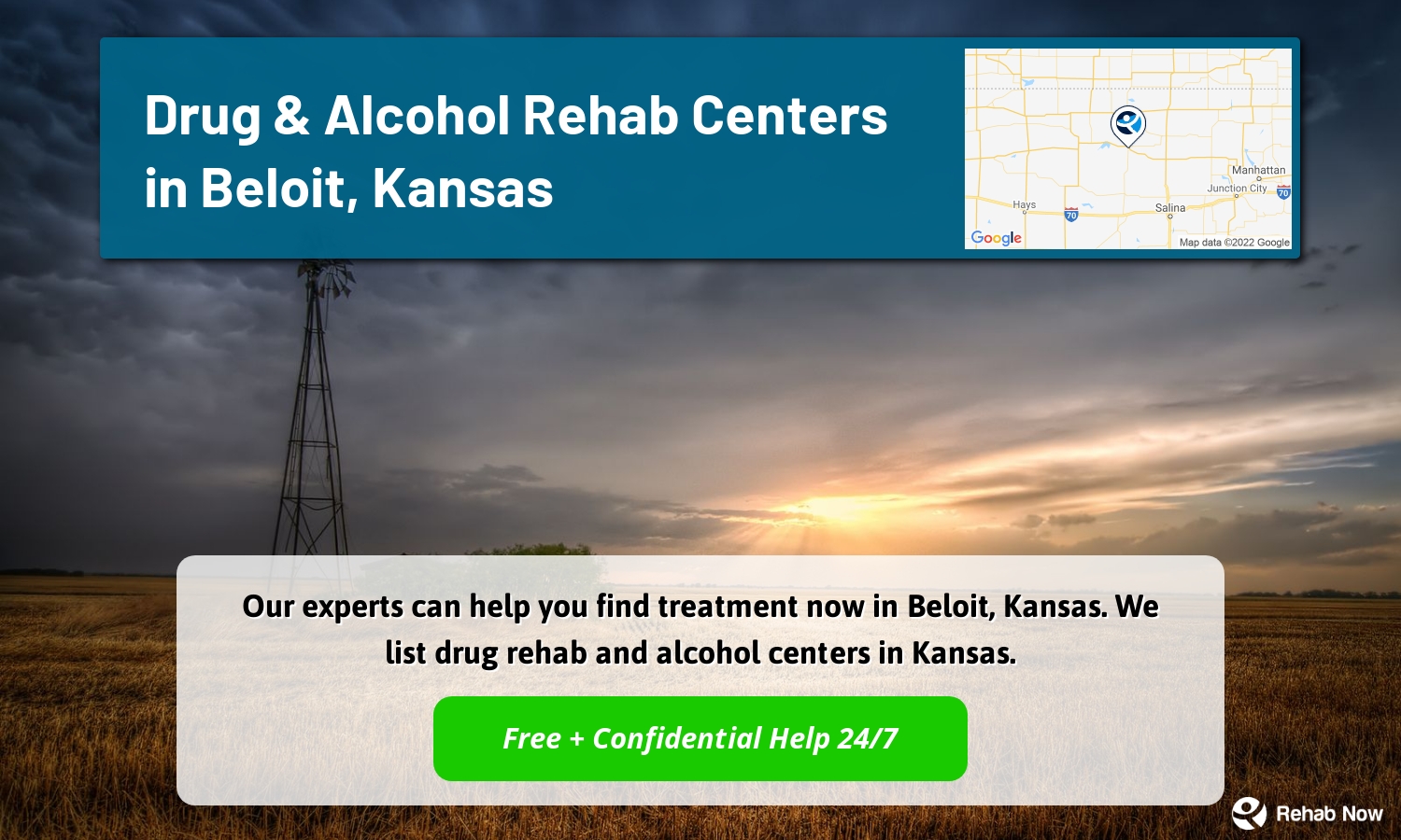 Our experts can help you find treatment now in Beloit, Kansas. We list drug rehab and alcohol centers in Kansas.
