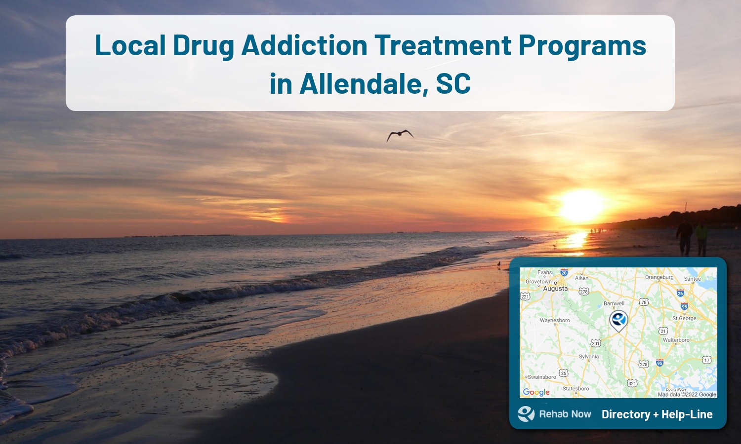 List of alcohol and drug treatment centers near you in Allendale, South Carolina. Research certifications, programs, methods, pricing, and more.