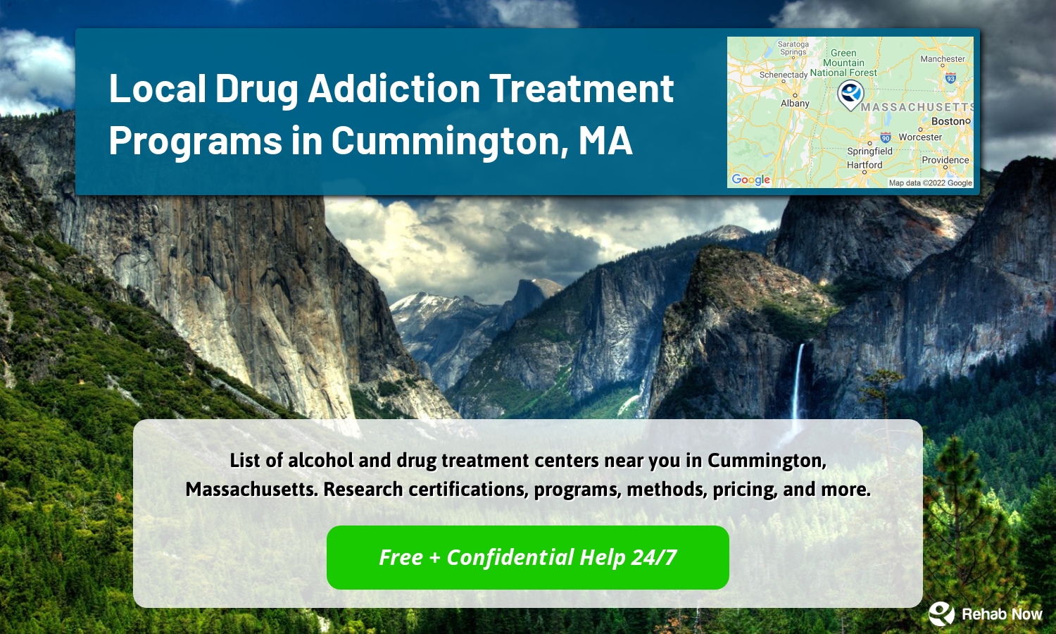 List of alcohol and drug treatment centers near you in Cummington, Massachusetts. Research certifications, programs, methods, pricing, and more.