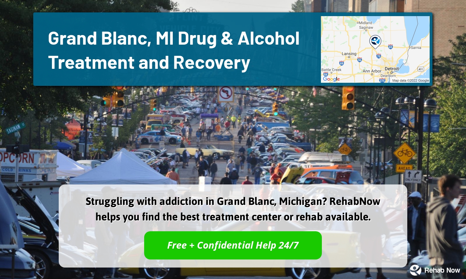 Struggling with addiction in Grand Blanc, Michigan? RehabNow helps you find the best treatment center or rehab available.