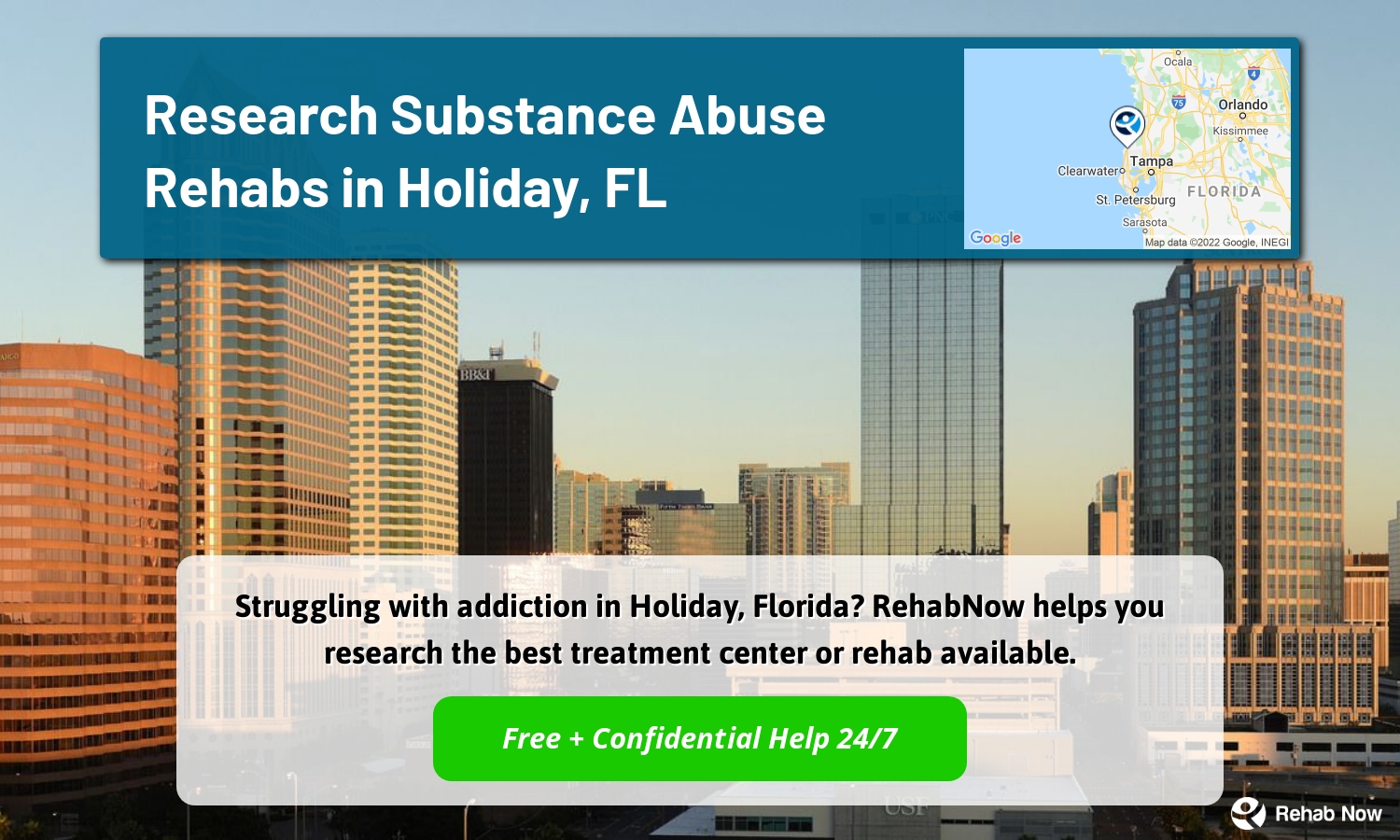 Struggling with addiction in Holiday, Florida? RehabNow helps you research the best treatment center or rehab available.