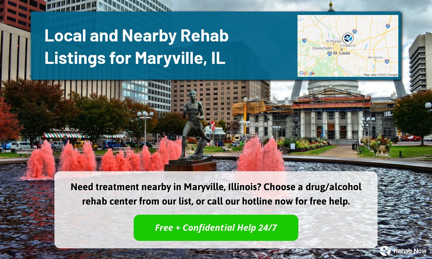 Need treatment nearby in Maryville, Illinois? Choose a drug/alcohol rehab center from our list, or call our hotline now for free help.