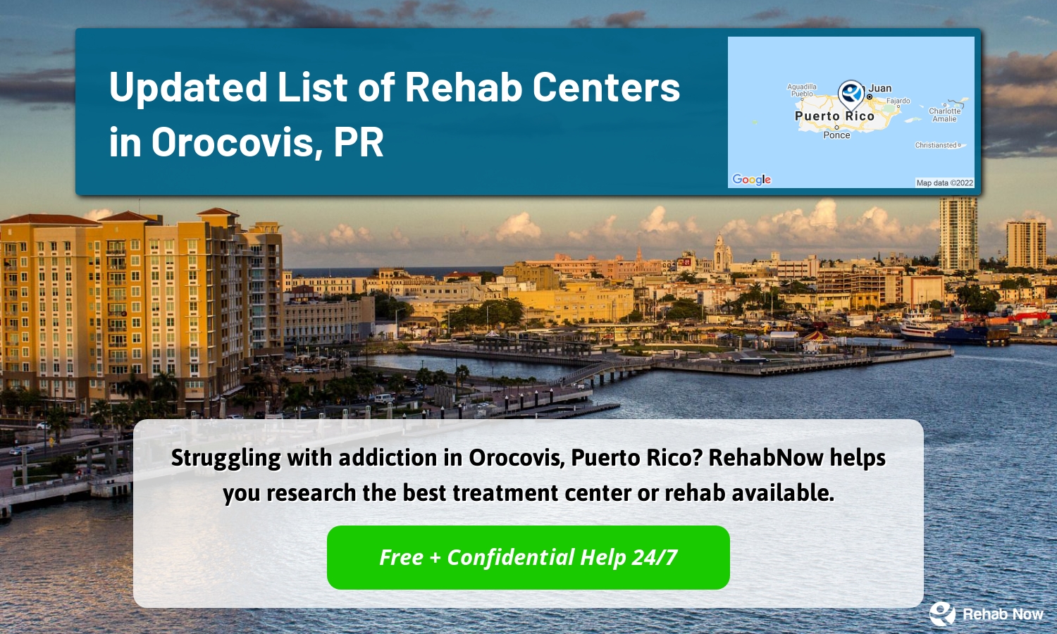 Struggling with addiction in Orocovis, Puerto Rico? RehabNow helps you research the best treatment center or rehab available.