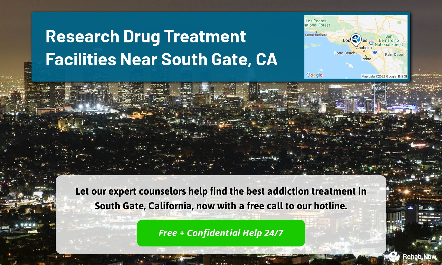 Let our expert counselors help find the best addiction treatment in South Gate, California, now with a free call to our hotline.