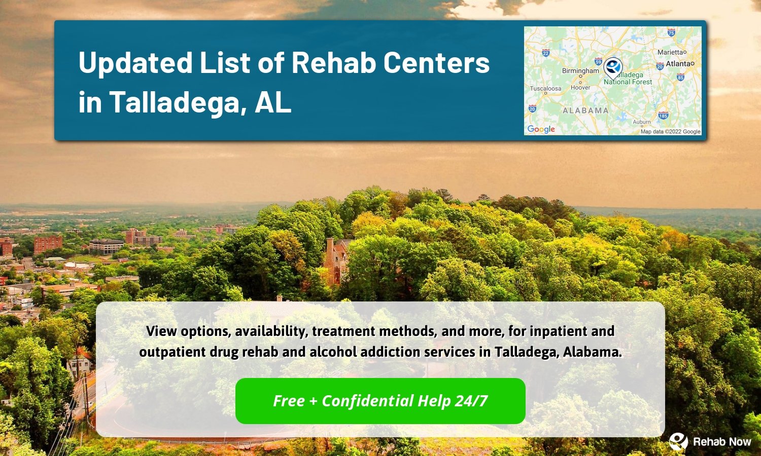 View options, availability, treatment methods, and more, for inpatient and outpatient drug rehab and alcohol addiction services in Talladega, Alabama.