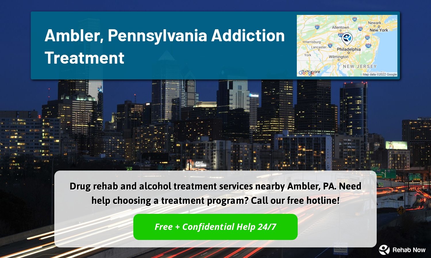 Drug rehab and alcohol treatment services nearby Ambler, PA. Need help choosing a treatment program? Call our free hotline!