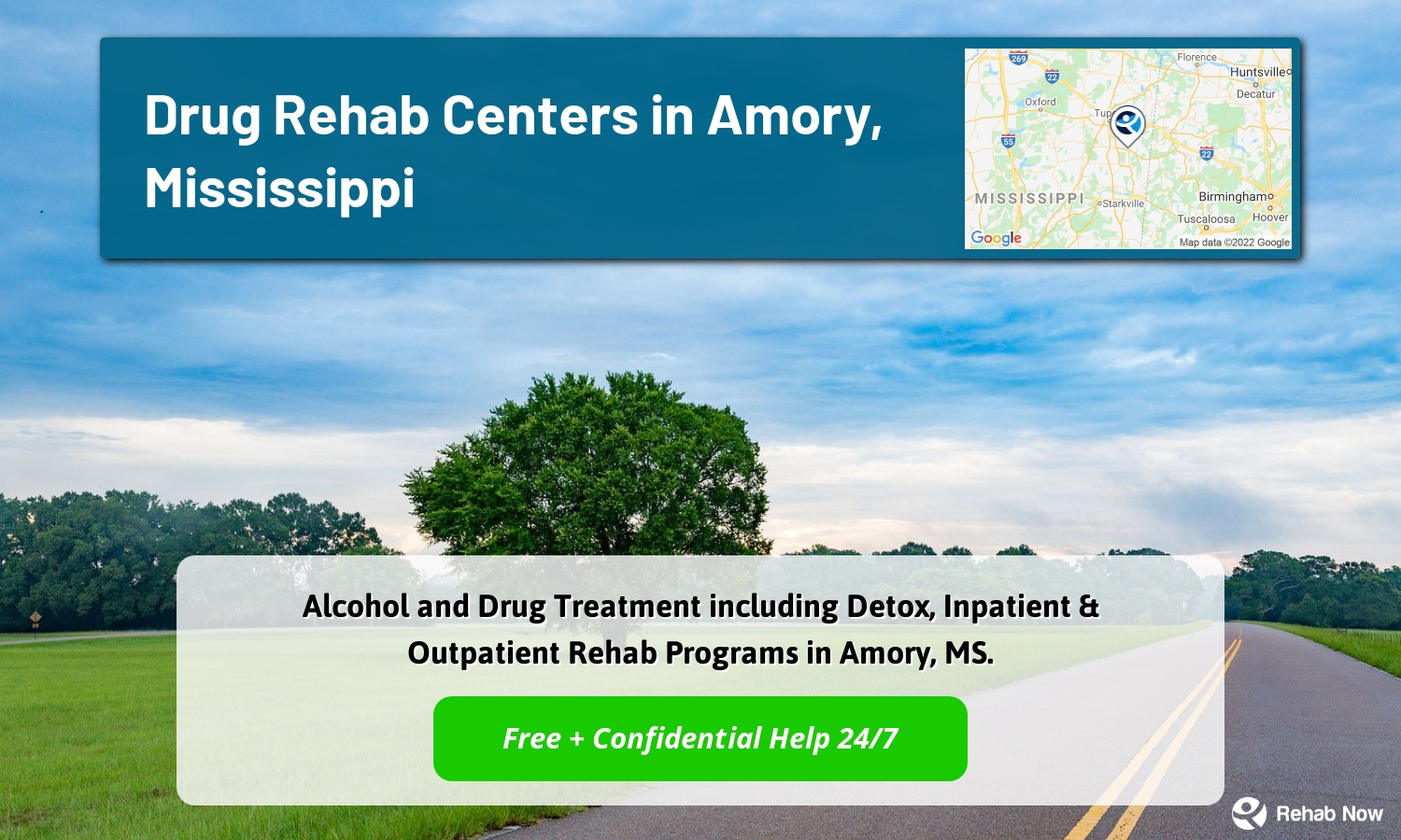 Alcohol and Drug Treatment including Detox, Inpatient & Outpatient Rehab Programs in Amory, MS.