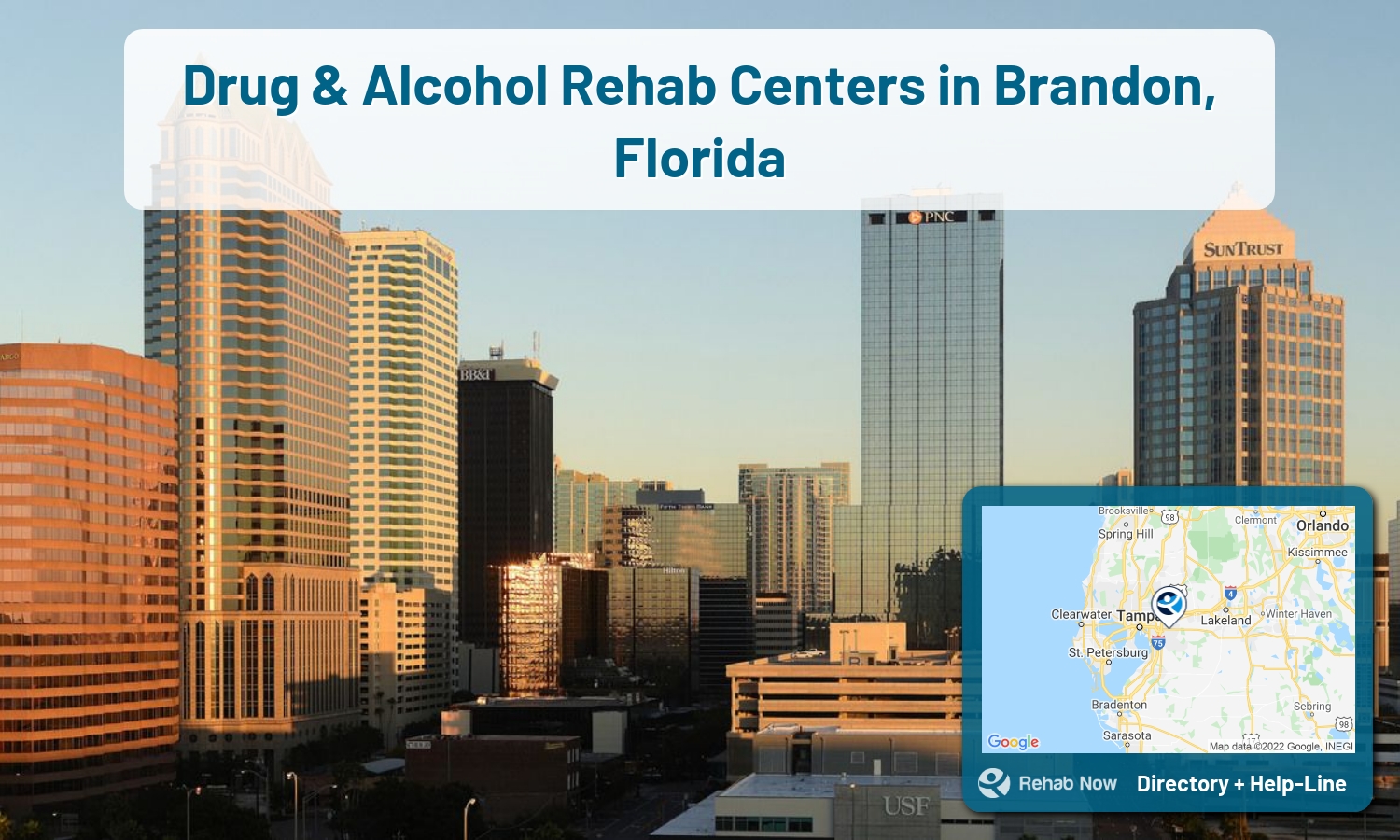 Need treatment nearby in Brandon, Florida? Choose a drug/alcohol rehab center from our list, or call our hotline now for free help.