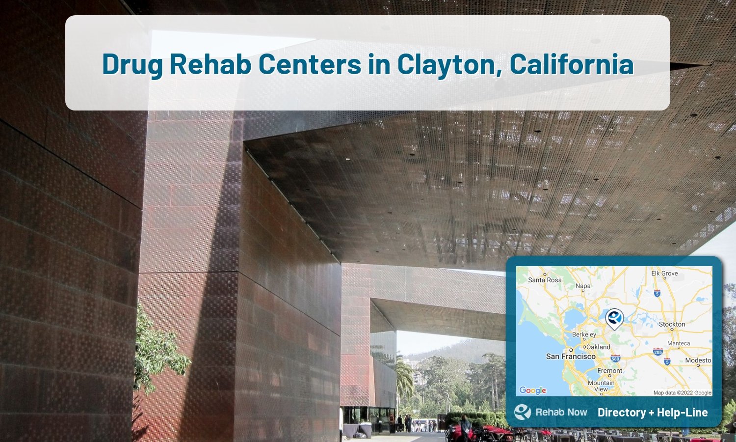 Drug rehab and alcohol treatment services nearby Clayton, CA. Need help choosing a treatment program? Call our free hotline!