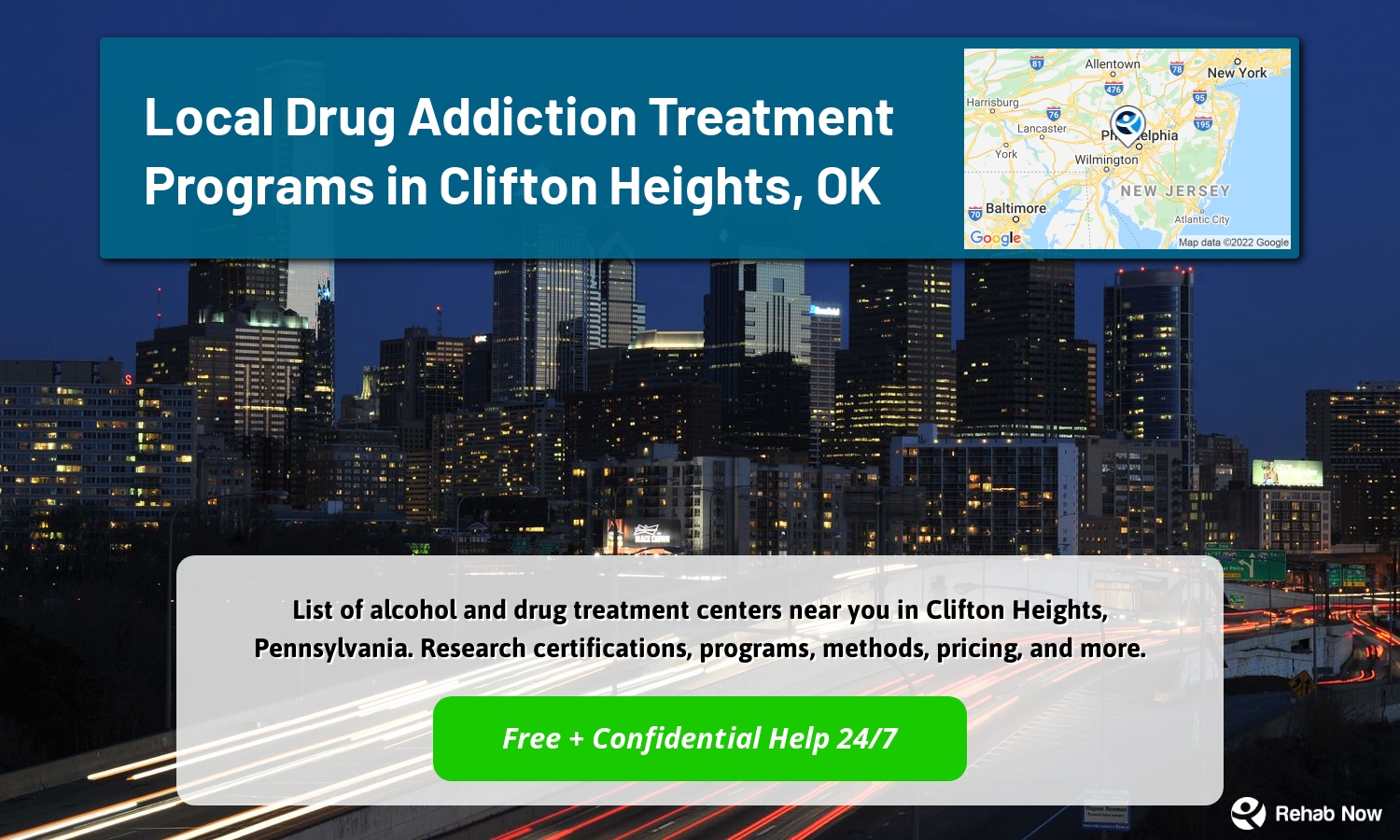 List of alcohol and drug treatment centers near you in Clifton Heights, Pennsylvania. Research certifications, programs, methods, pricing, and more.