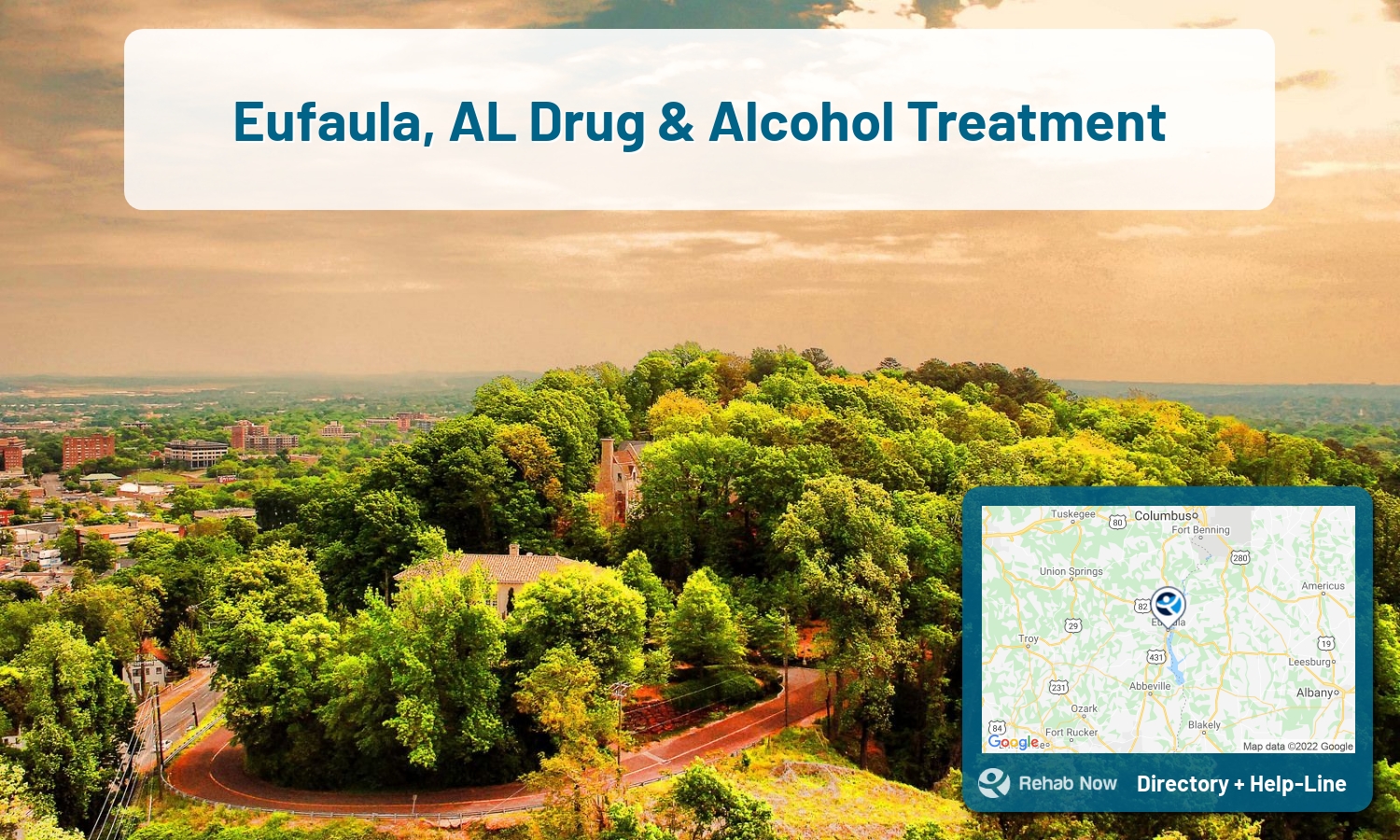 Let our expert counselors help find the best addiction treatment in Eufaula, Alabama now with a free call to our hotline.