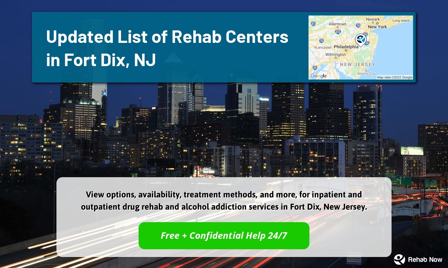 View options, availability, treatment methods, and more, for inpatient and outpatient drug rehab and alcohol addiction services in Fort Dix, New Jersey.