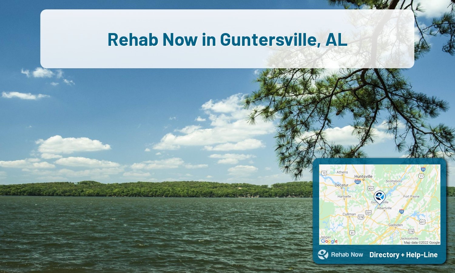 Need treatment nearby in Guntersville, Alabama? Choose a drug/alcohol rehab center from our list, or call our hotline now for free help.