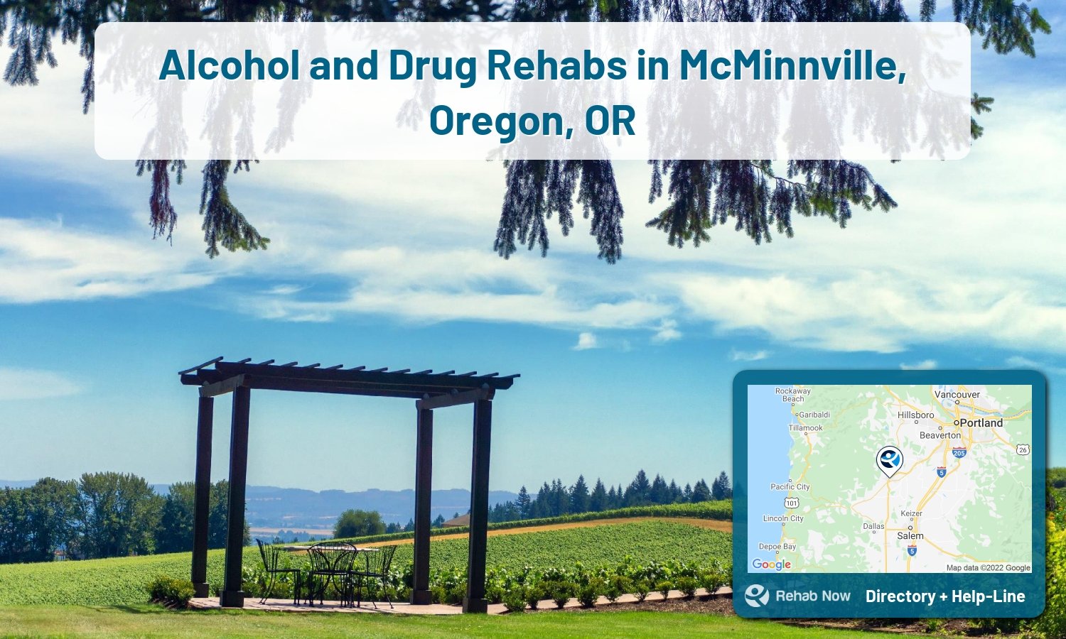 Struggling with addiction in McMinnville, Oregon? RehabNow helps you find the best treatment center or rehab available.