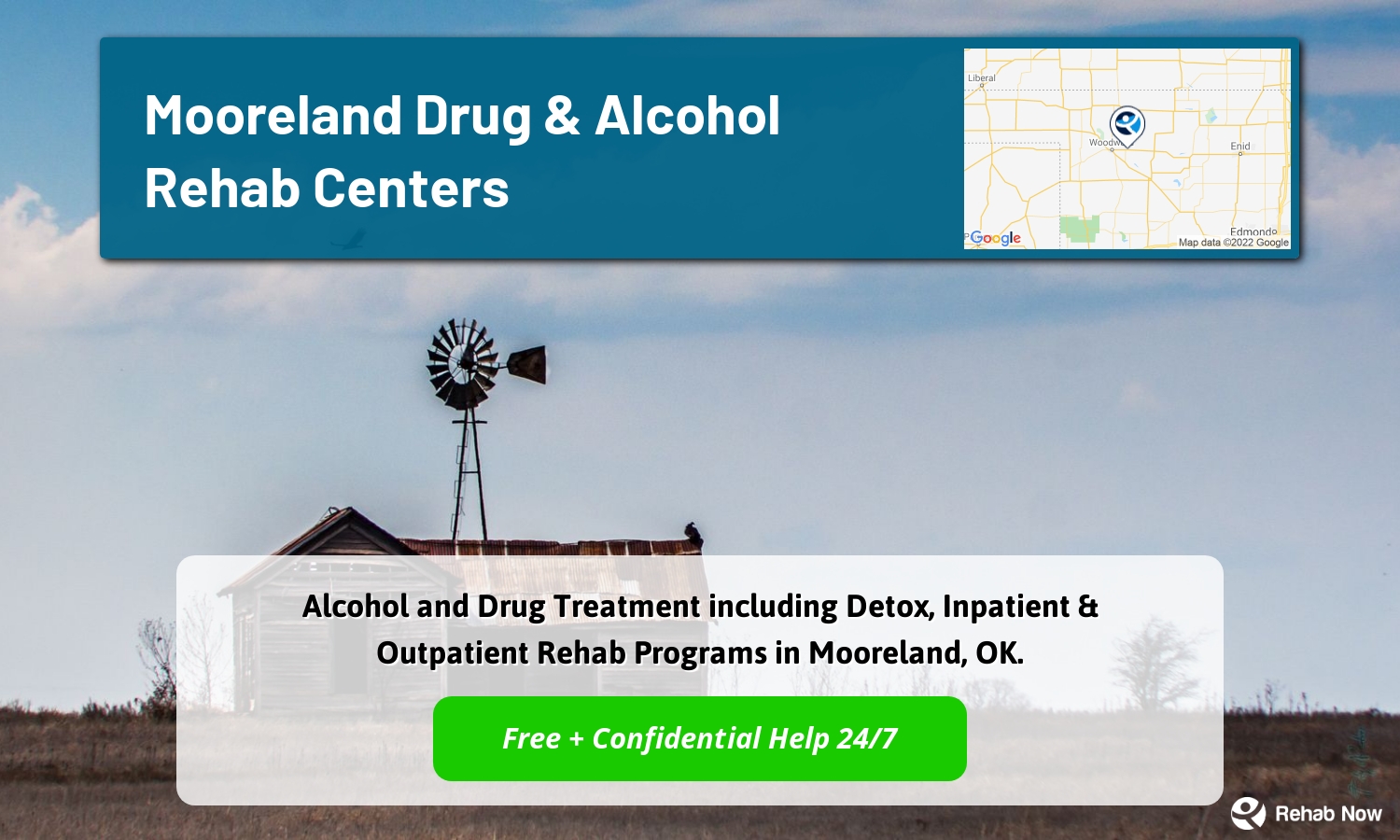 Alcohol and Drug Treatment including Detox, Inpatient & Outpatient Rehab Programs in Mooreland, OK.