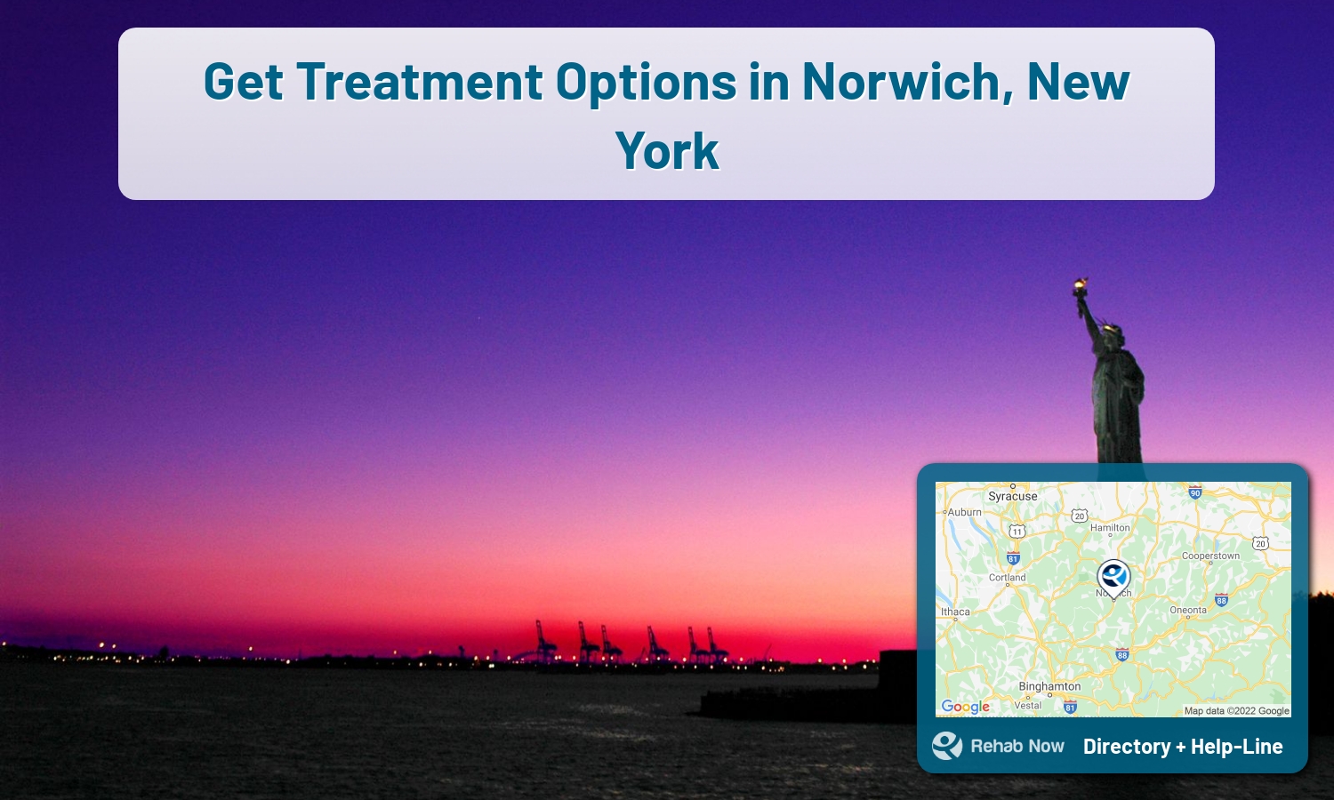 Find drug rehab and alcohol treatment services in Norwich. Our experts help you find a center in Norwich, New York