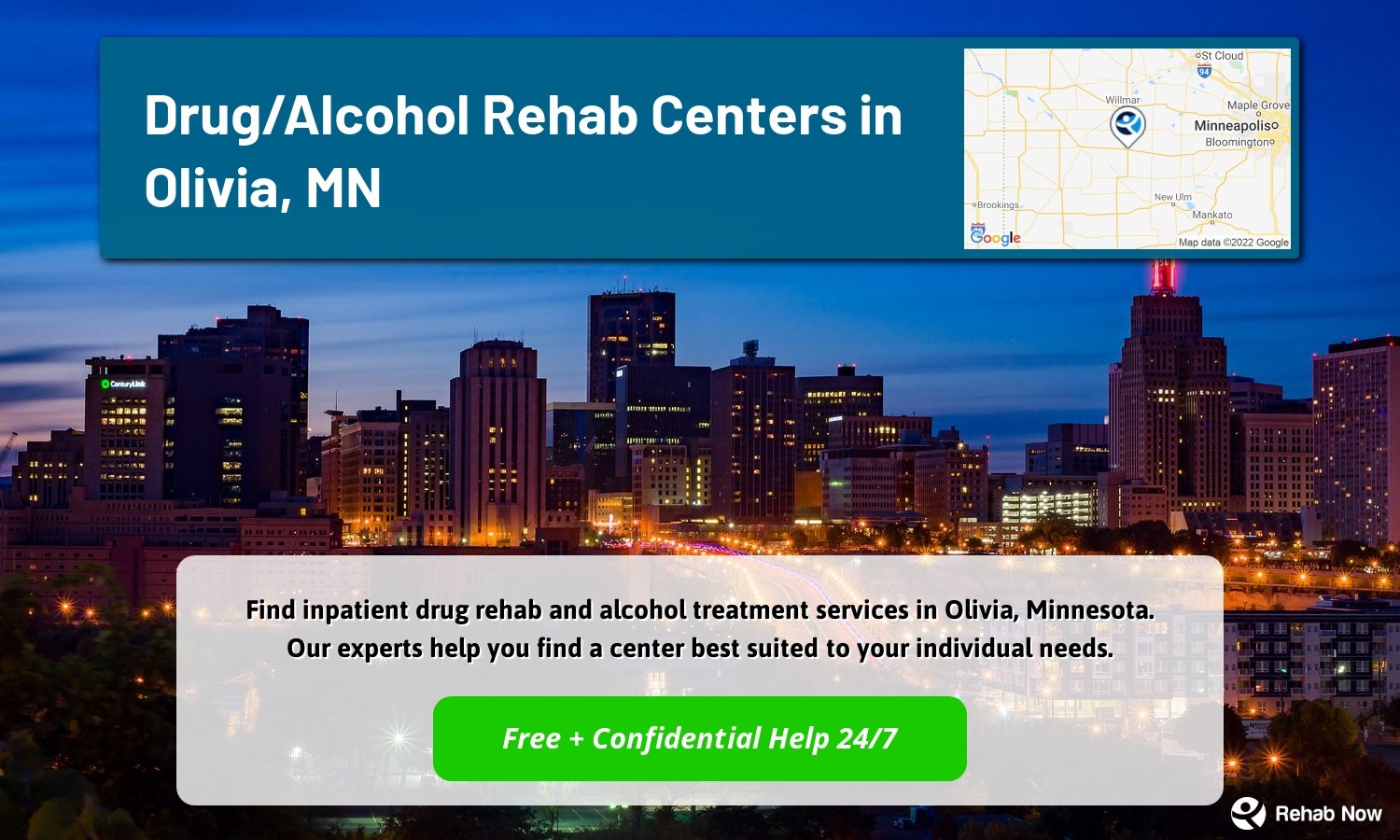 Find inpatient drug rehab and alcohol treatment services in Olivia, Minnesota. Our experts help you find a center best suited to your individual needs.