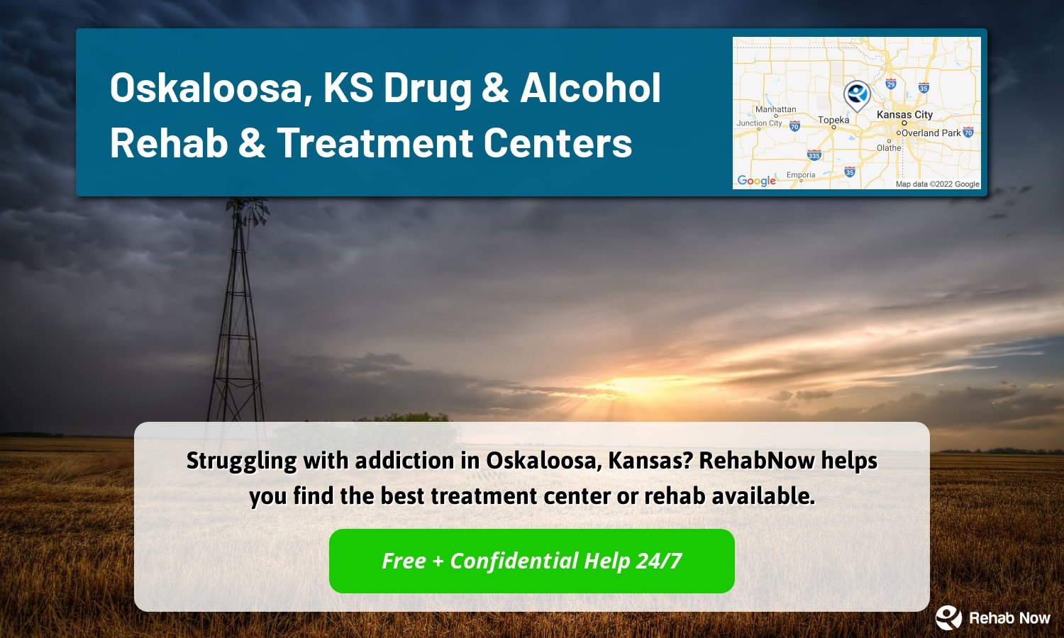Struggling with addiction in Oskaloosa, Kansas? RehabNow helps you find the best treatment center or rehab available.
