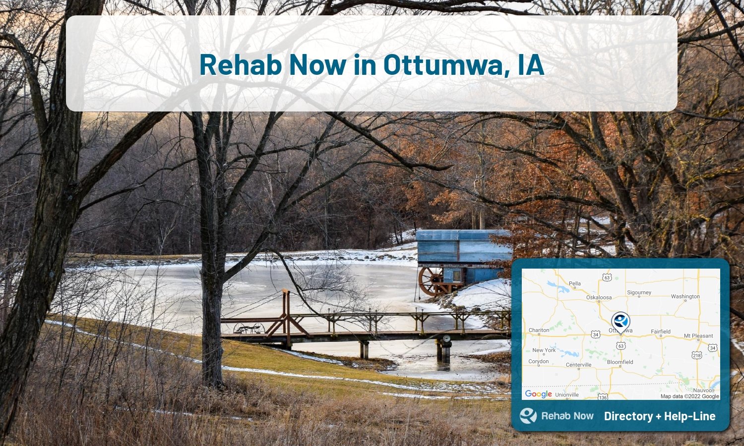 Need treatment nearby in Ottumwa, Iowa? Choose a drug/alcohol rehab center from our list, or call our hotline now for free help.