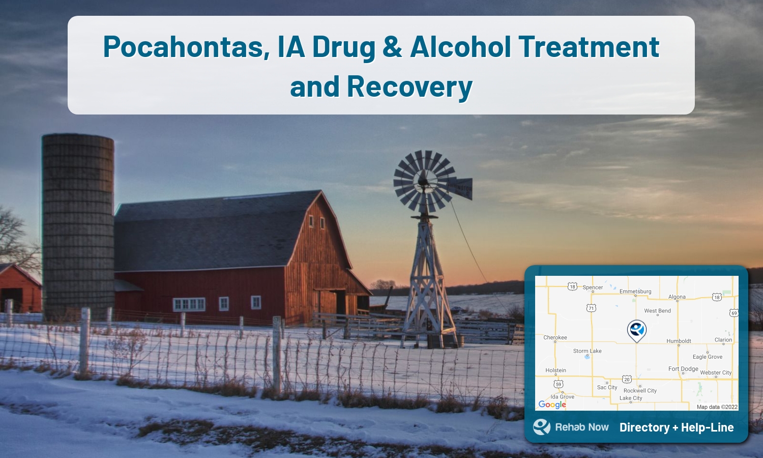 Pocahontas, IA Treatment Centers. Find drug rehab in Pocahontas, Iowa, or detox and treatment programs. Get the right help now!