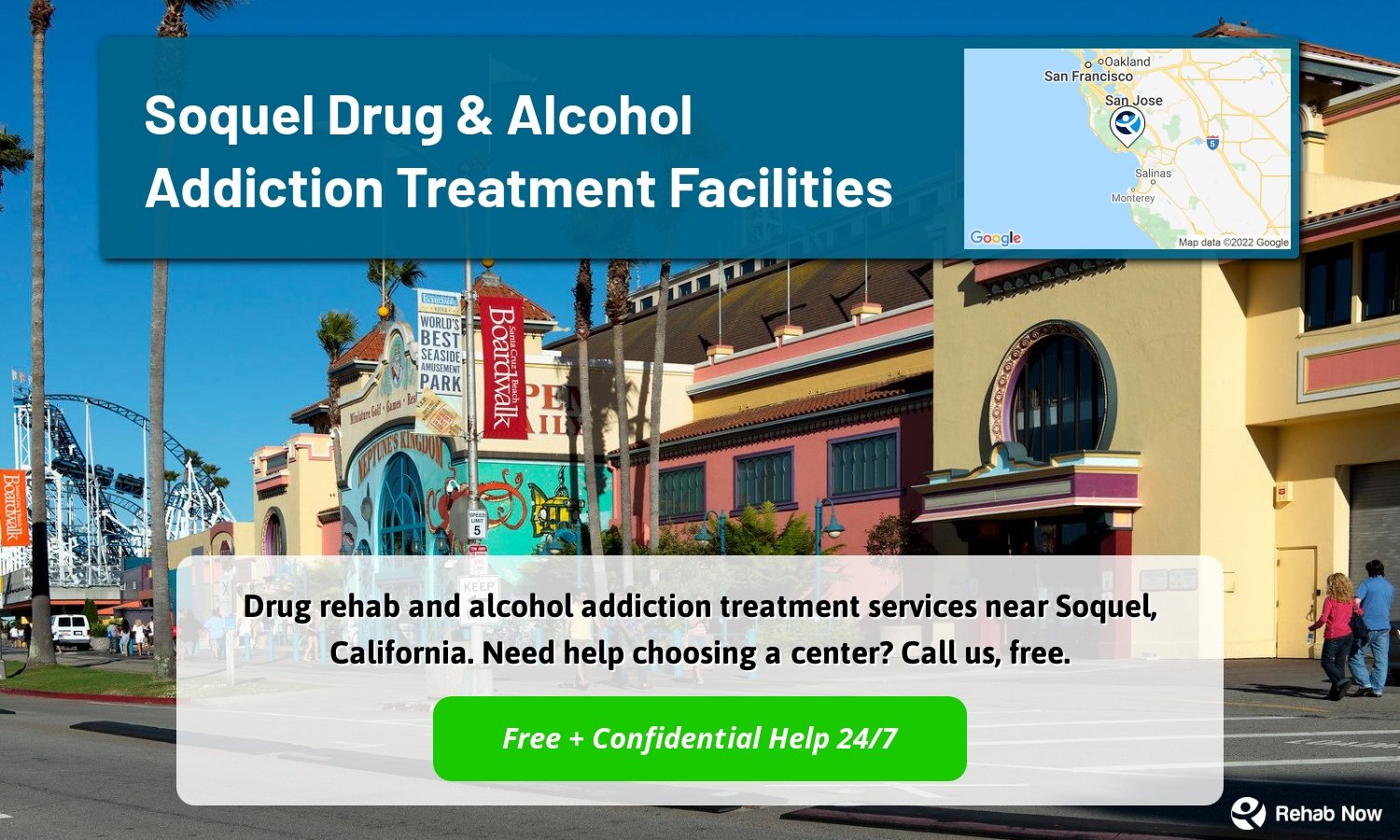Drug rehab and alcohol addiction treatment services near Soquel, California. Need help choosing a center? Call us, free.