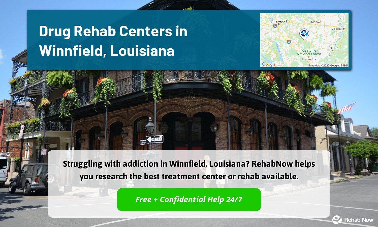 Struggling with addiction in Winnfield, Louisiana? RehabNow helps you research the best treatment center or rehab available.