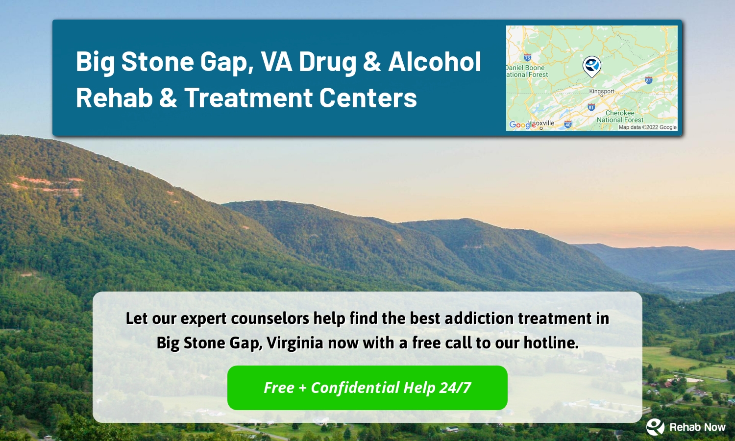 Let our expert counselors help find the best addiction treatment in Big Stone Gap, Virginia now with a free call to our hotline.