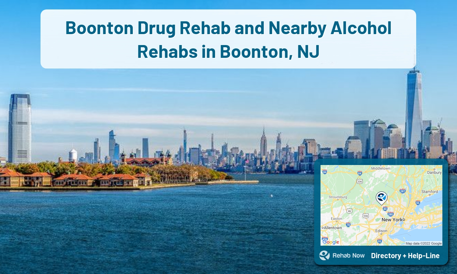 Find drug rehab and alcohol treatment services in Boonton. Our experts help you find a center in Boonton, New Jersey
