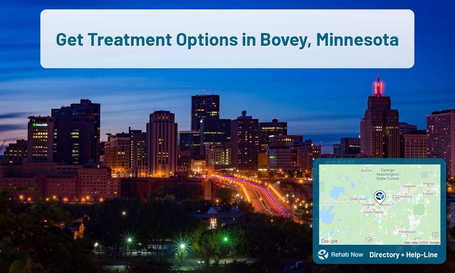 Drug rehab and alcohol treatment services near you in Bovey, Minnesota. Need help choosing a center? Call us, free.