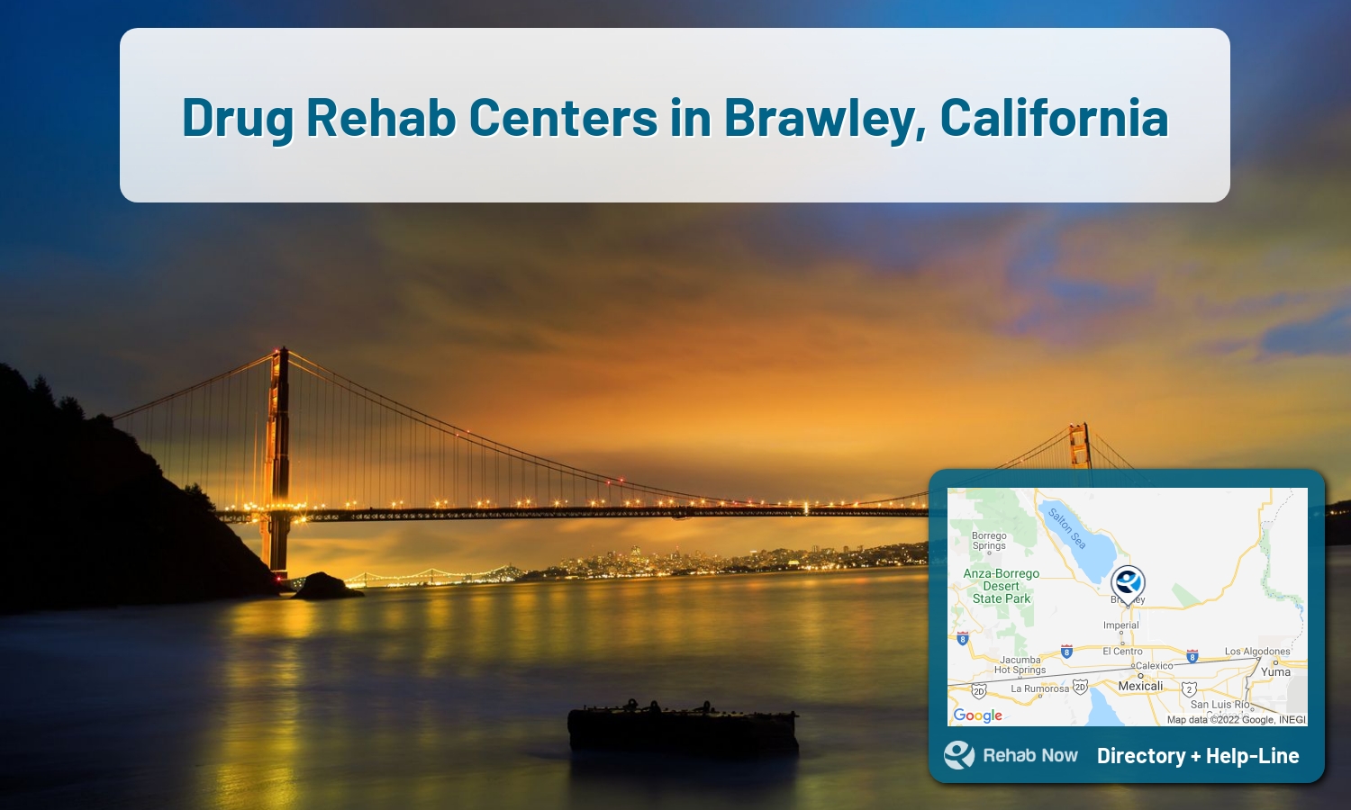Let our expert counselors help find the best addiction treatment in Brawley, California now with a free call to our hotline.