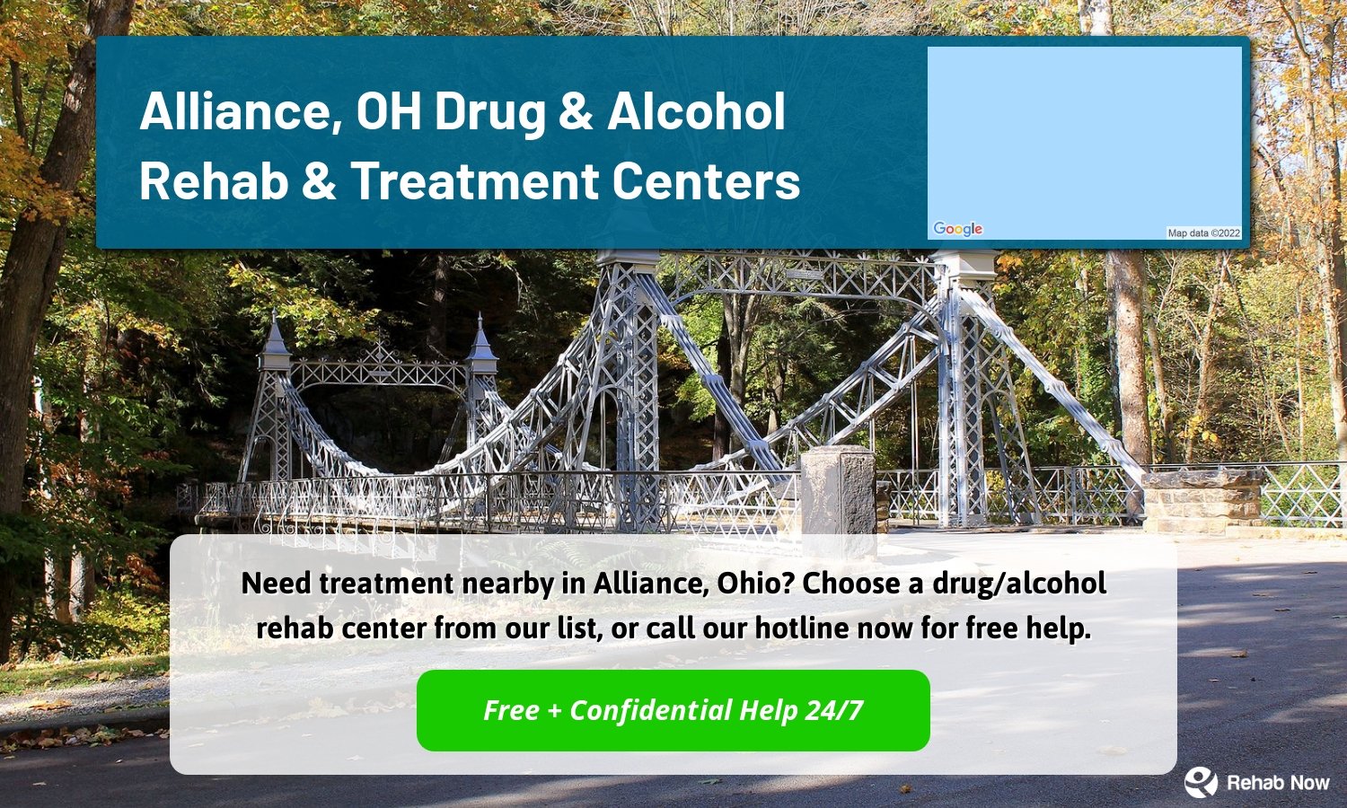 Need treatment nearby in Alliance, Ohio? Choose a drug/alcohol rehab center from our list, or call our hotline now for free help.