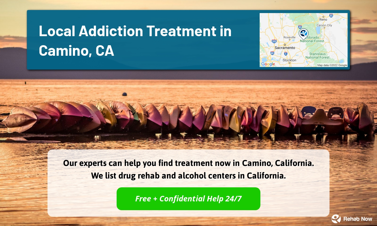 Our experts can help you find treatment now in Camino, California. We list drug rehab and alcohol centers in California.