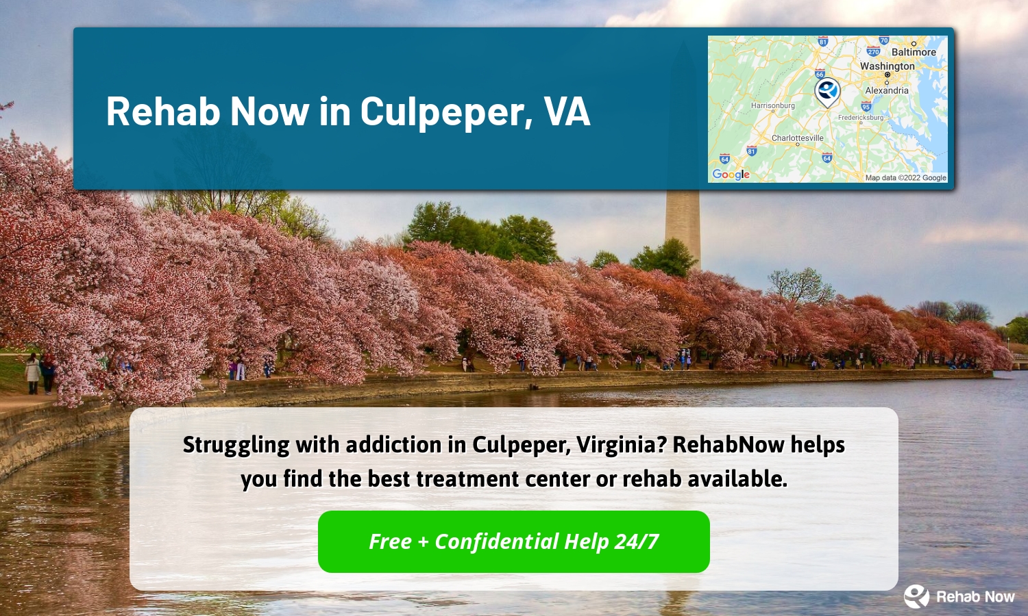 Struggling with addiction in Culpeper, Virginia? RehabNow helps you find the best treatment center or rehab available.
