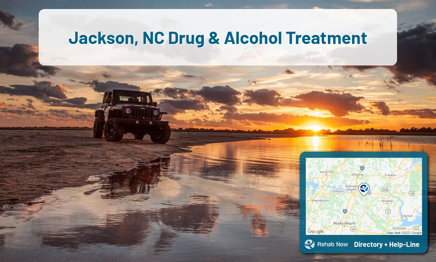 Drug rehab and alcohol treatment services near you in Jackson, North Carolina. Need help choosing a center? Call us, free.